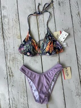 Salt Life NEW Bikini Top & Lavender Ribbed Bottom X SMALL